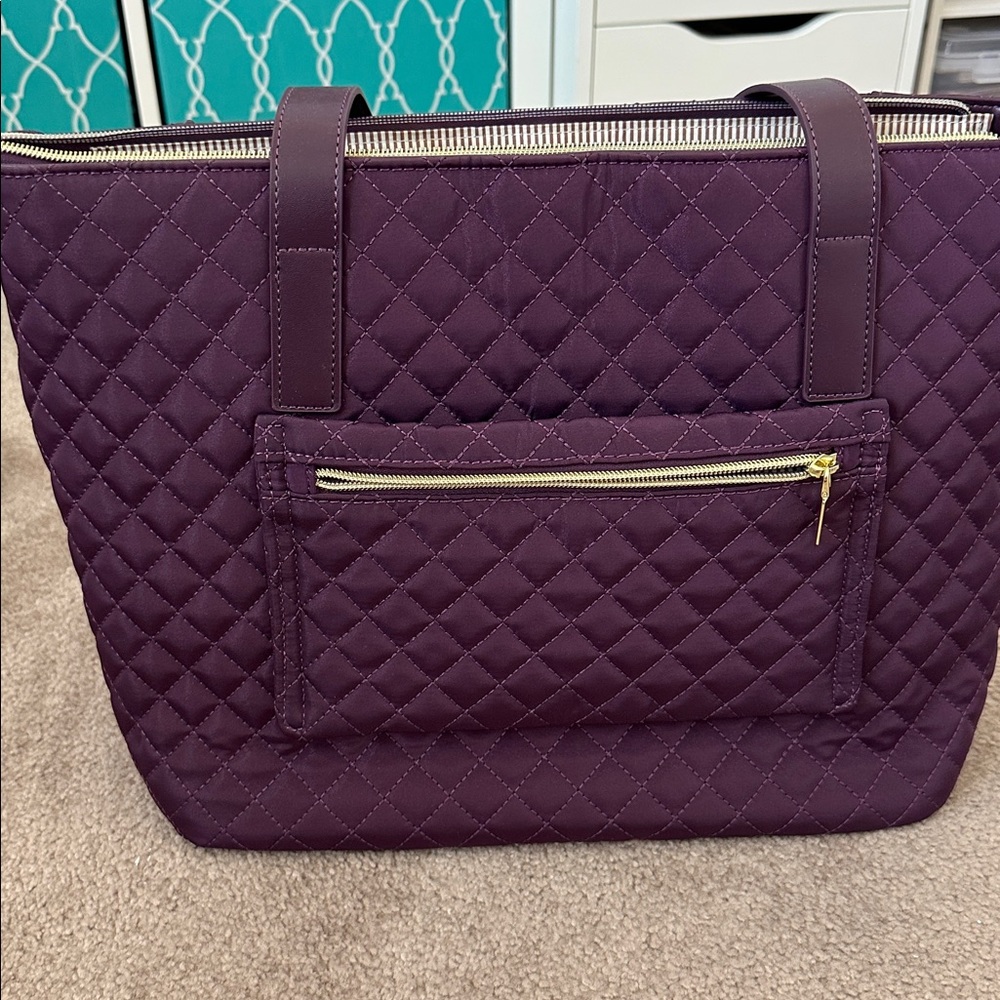 Purple Quilted Tote Bag and wristlet by Lovevook - Picture 5 of 11